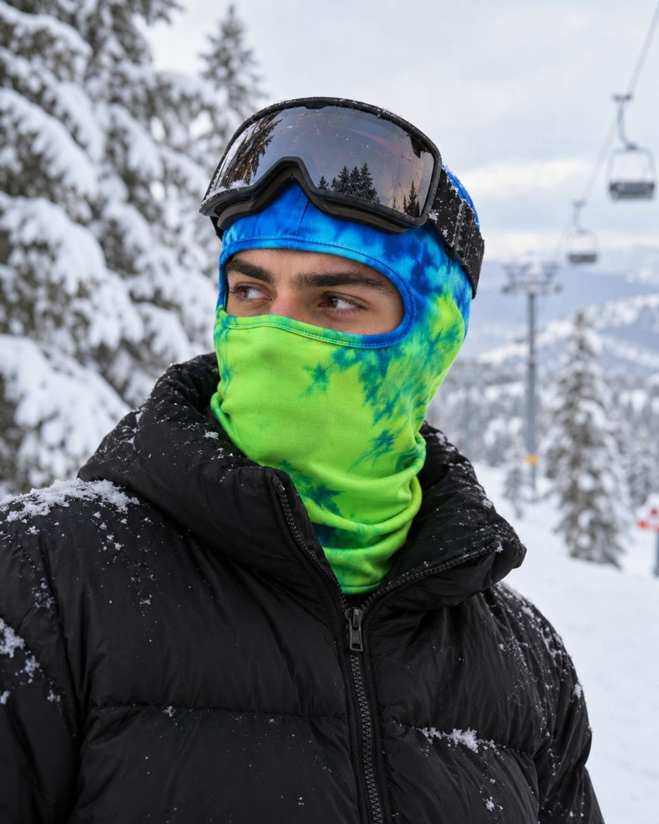 Buz batik maske, Uludağ'da kayak pistinde